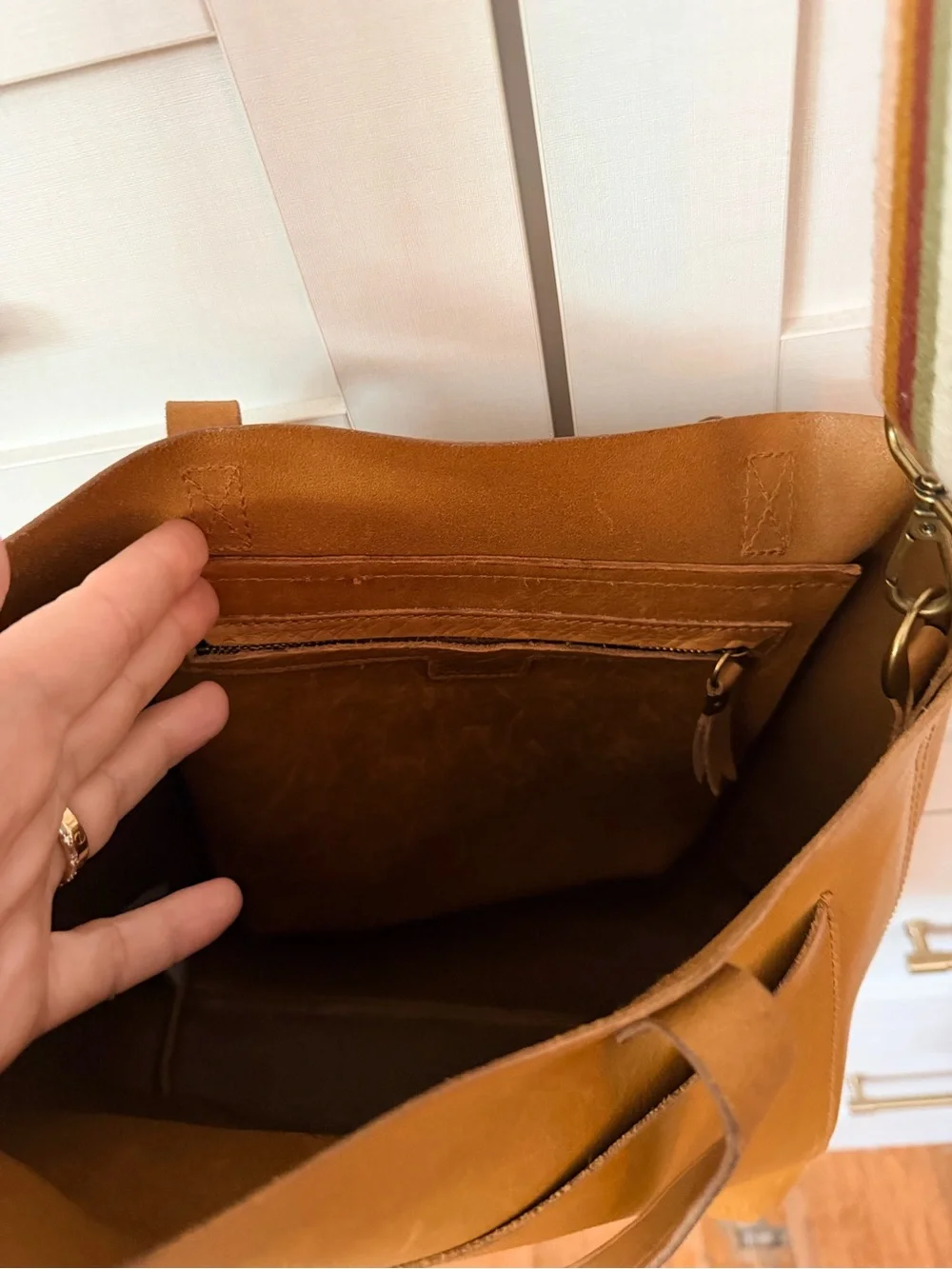 Madewell medium Tote in mustard Leather